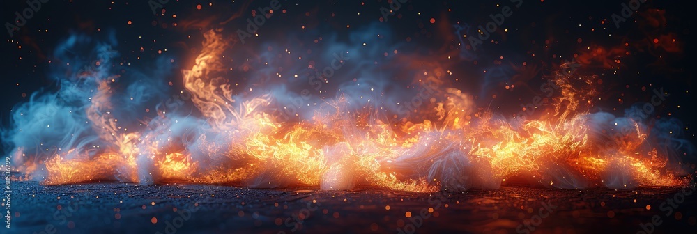 Fire images. Fire and smoke background, Fire on black screen background, Glowing fire and smoke images,