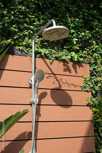  outdoor old shower in garden