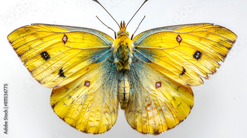 Cloudless Sulphur Butterfly on Transparent Background,
Orange Sulphur Butterfly Displaying Its Bright Oran on White Background Beauty Top View shoot
