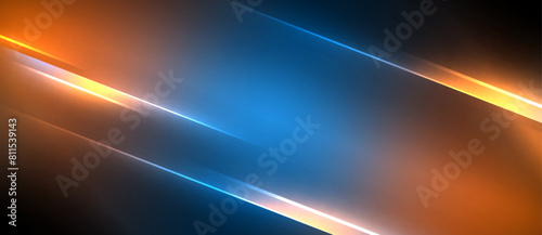 A mesmerizing scene with electric blue and orange colors creating a cosmic atmosphere, featuring glowing lines reminiscent of meteorological phenomena in space