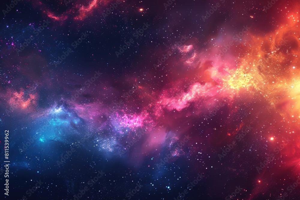 Fototapeta premium Cosmic nebula with vivid colors illustrating outer space beauty and the concept of exploration