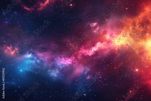 Cosmic nebula with vivid colors illustrating outer space beauty and the concept of exploration