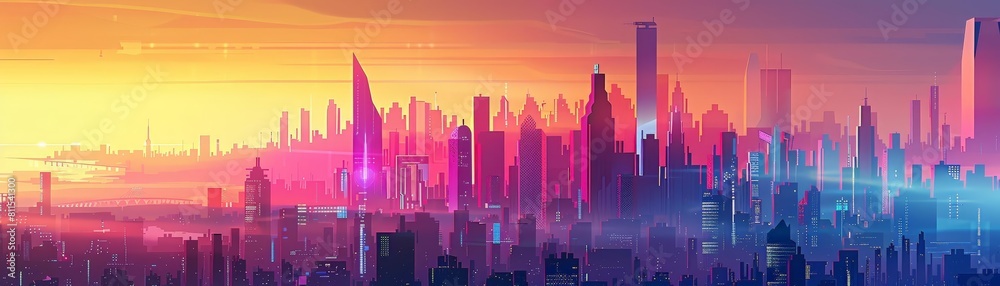 digital illustration of a futuristic cityscape with hovering skyscrapers