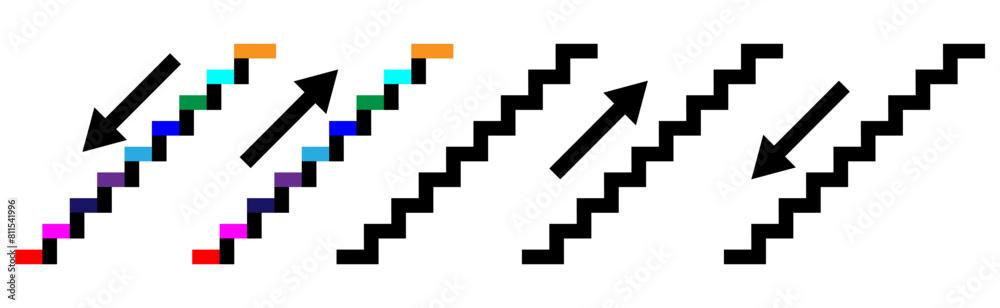 Stairs icon upstairs and downstairs symbols. Stairs icon upstairs and downstairs symbols.