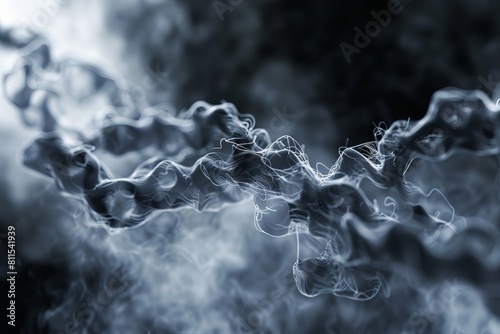 A highresolution view of polluted air, highlighting soot aggregates resembling microscopic chains, formed from the incomplete combustion of fuels photo