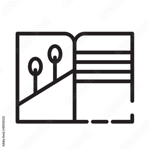 Art Book Design Line Icon