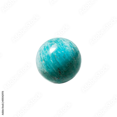 Amazonite A bright turquoise amazonite with a polished surface levitating and rotating to catch light