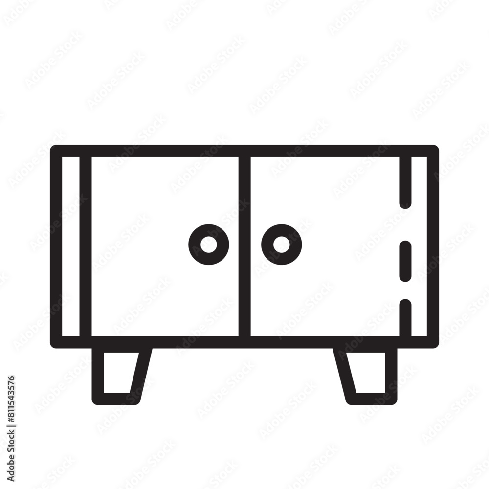 Cabinet Closet Furniture Line Icon Cabinet Closet Furniture Line Icon
