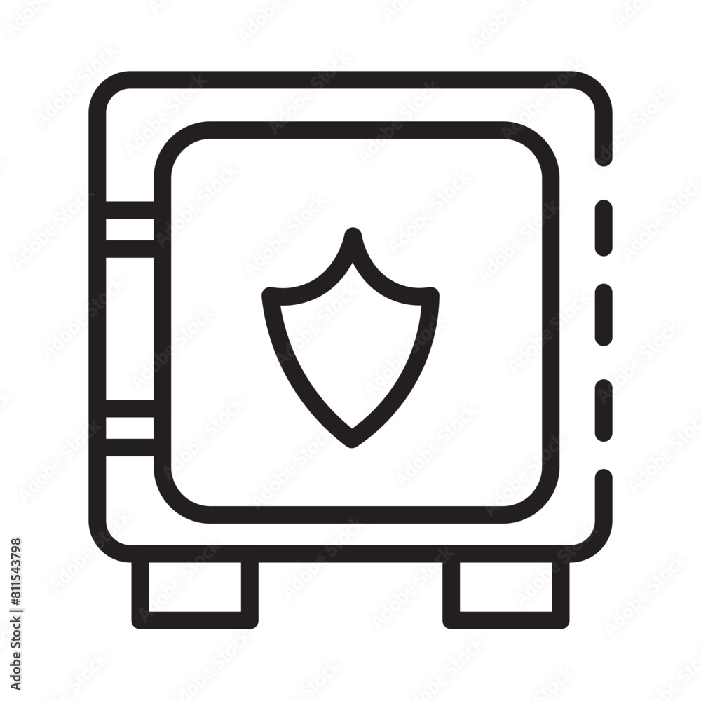 Locker Bank Safe Line Icon Locker Bank Safe Line Icon