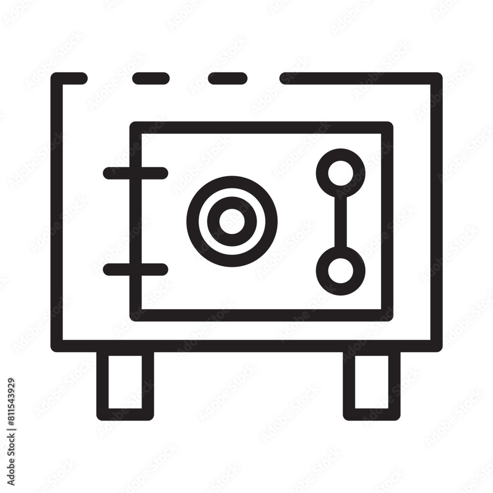 Locker Safe Security Line Icon Locker Safe Security Line Icon