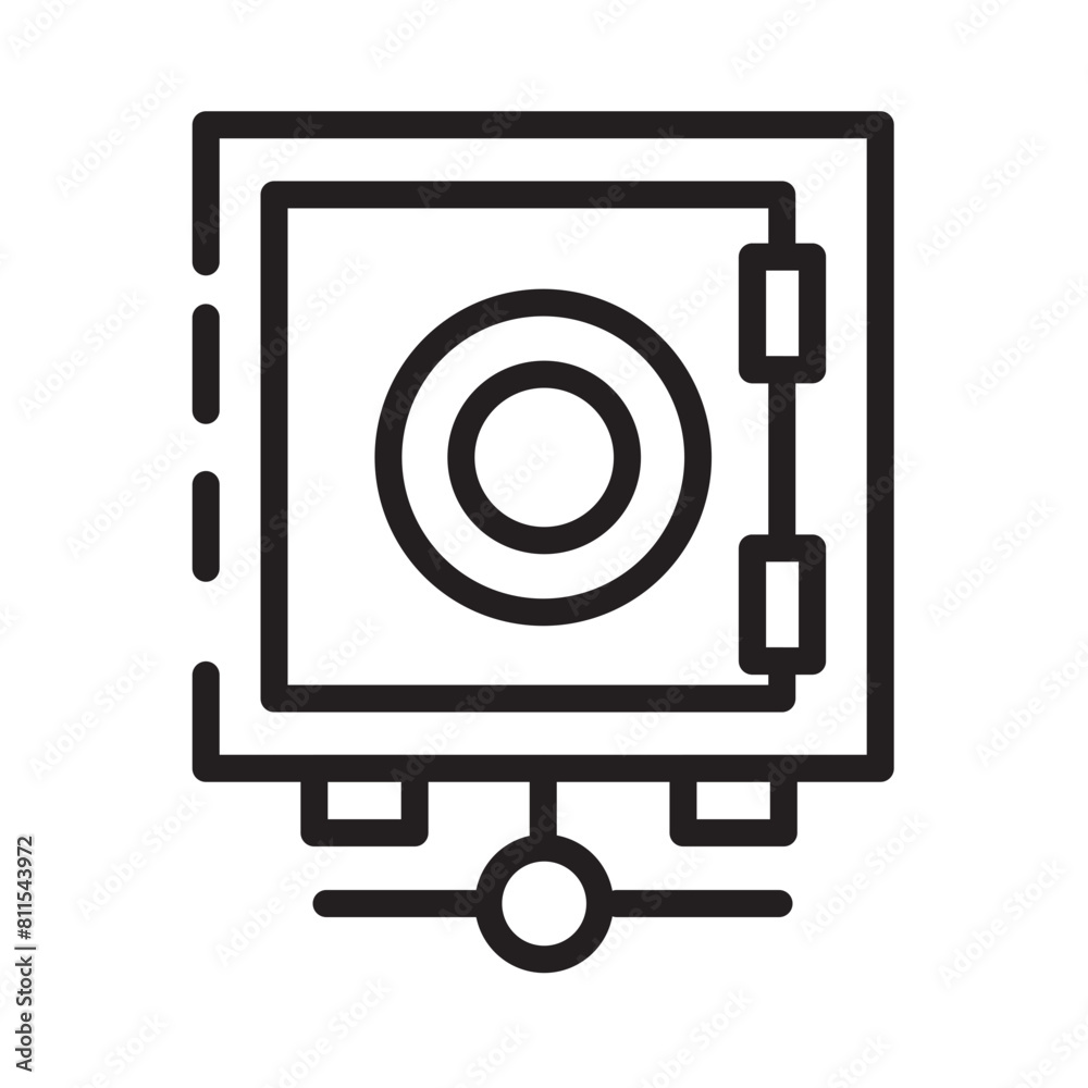 Safebox Secure Vault Line Icon Safebox Secure Vault Line Icon