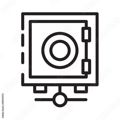 Safebox Secure Vault Line Icon