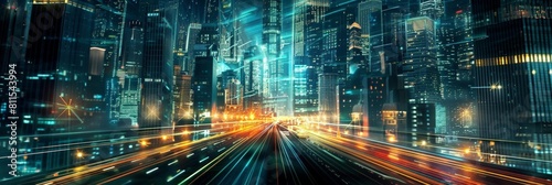 digital  a future city with automated street lighting