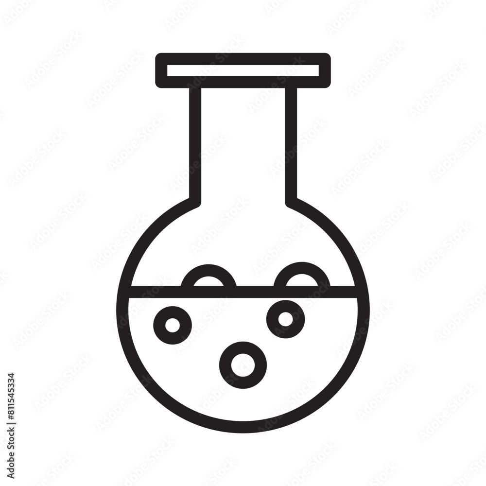 Beaker Chemical Conical Line Icon Beaker Chemical Conical Line Icon