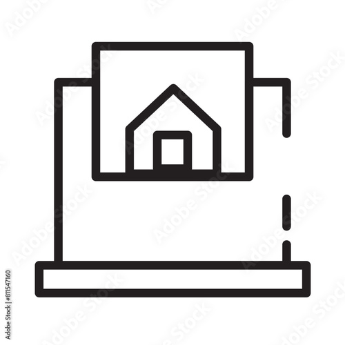 Digital Online Banking Line Icon