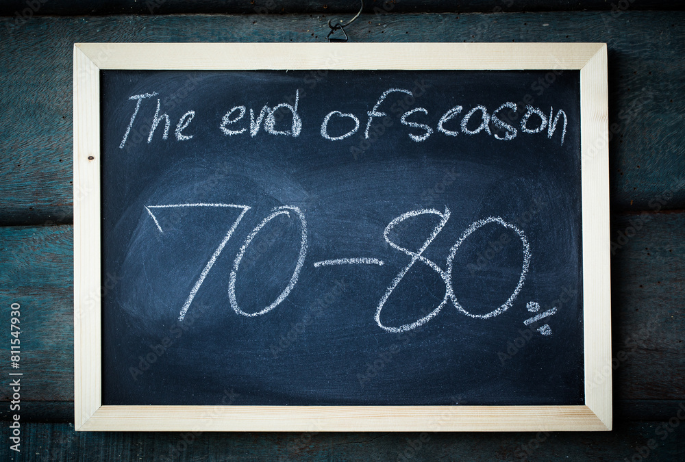 Fototapeta premium close up of chalkboard with text