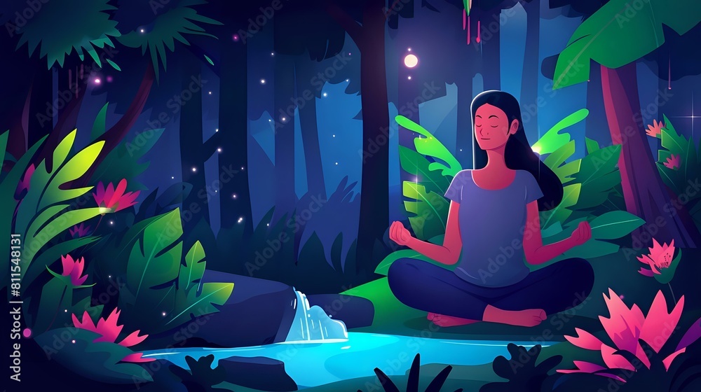 Meditation in tranquil natural setting for mental clarity Meditation in tranquil natural setting for mental clarity