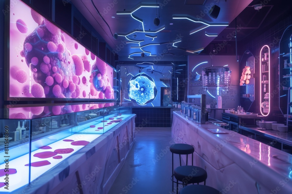 A bio-digital fusion restaurant blending culinary arts with cutting-edge biotechnology. 