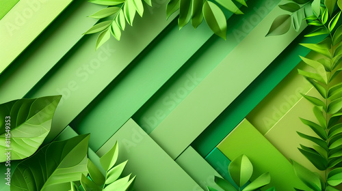 Vibrant spring greens creating dynamic chevron and zigzag compositions.