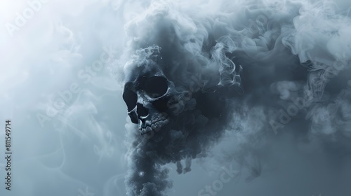 Air Pollution Illustrated as a Deadly Skull Symbol A Poignant Warning on the Perils of Smoking and Lung Cancer Generative ai photo