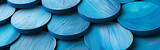 Chocolate Candy Gems Blue Color on White background 3d illustration arrangement  sleek polished
