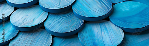 Chocolate Candy Gems Blue Color on White background 3d illustration arrangement  sleek polished
 photo