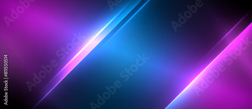 Vibrant colors like electric blue, neon purple, and magenta create a visually stunning effect against a background of azure and violet, with a glowing diagonal line adding a touch of visual interest