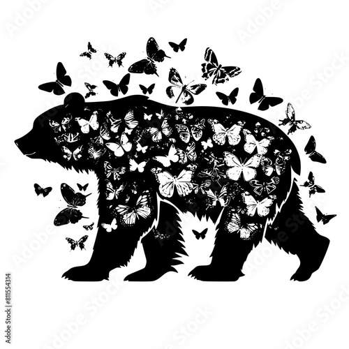 Bear with butterflies