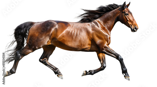 Bay sport horse isolated on transparent background  photo