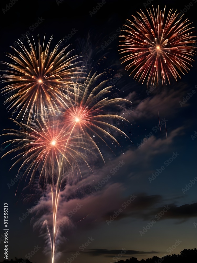 Christmas fireworks in night Christmas fireworks in night