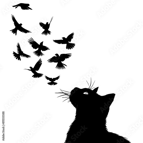 Obraz na płótnie cat vector, line art cat, cat outline, cat svg, cat png, cat illustration, Persi