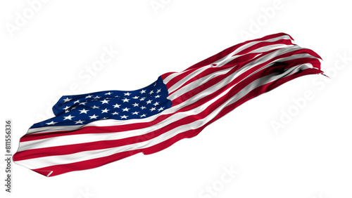 flag of the states of america digital illustration.USA flag wavy long drawn landscape background banner.
