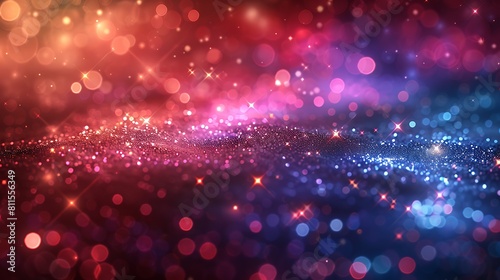 The US flag depicted as an abstract bokeh light show, where each bokeh spot is carefully placed to represent stars and stripes, creating a festive atmosphere.