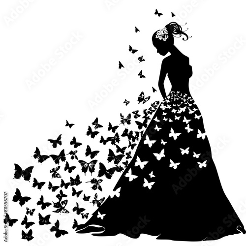 Floral Woman Svg Png, Butterfly Flower Svg, Woman With Flower Svg, Girl Butterfly Fairy Svg, Floral Butterfly Svg, Flowers Svg, Floral Svg, Floral Woman Face, Woman Face With Flowers, woman, silhouett