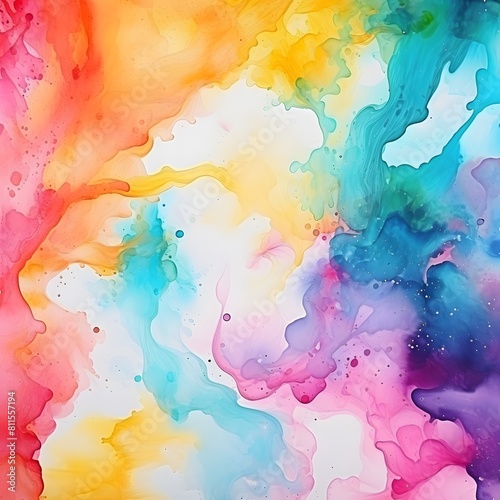 Colorful watercolor paint background texture. Generative AI. © Studicon