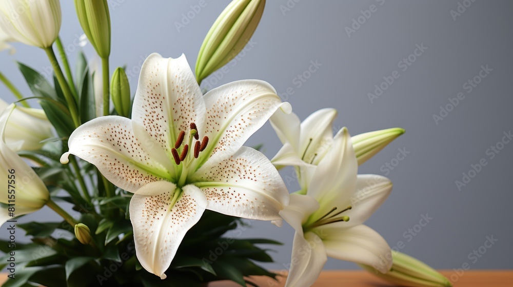Fototapeta premium white lilies in the garden