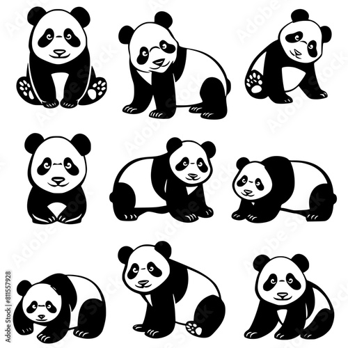 Panda SVG, Panda Head Cricut, Panda Face Svg, Cute Panda Svg, Panda Monogram, Baby Pandas Silhouette, Kawaii Pandas, Panda svg bundle, Panda head svg, Panda monogram svg, Panda Silhouette for Cricut, 