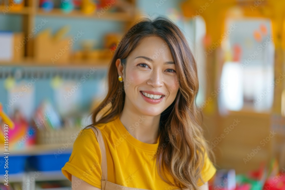 幼稚園で働く日本人女性の保育士(転職・子守・保母さん) 幼稚園で働く日本人女性の保育士(転職・子守・保母さん)