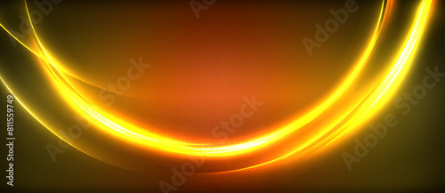 An astronomical object emitting amber and orange tints of gas in a swirling pattern resembling a glowing wave on a dark background