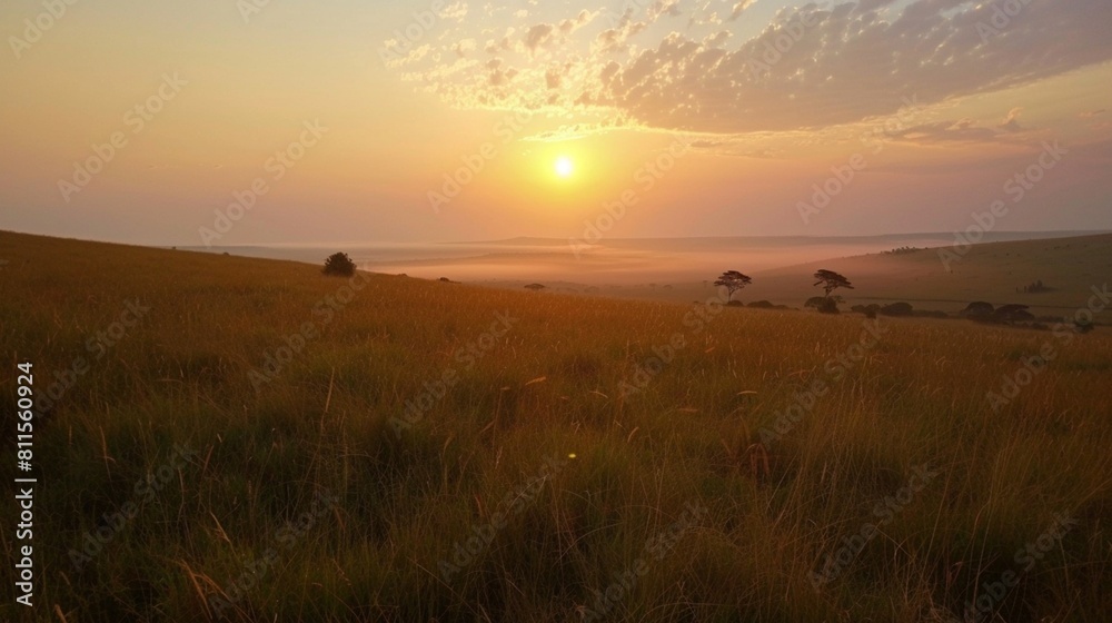 Beautiful sunrise in the Maasai Mara Kenya