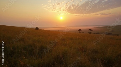 Beautiful sunrise in the Maasai Mara Kenya