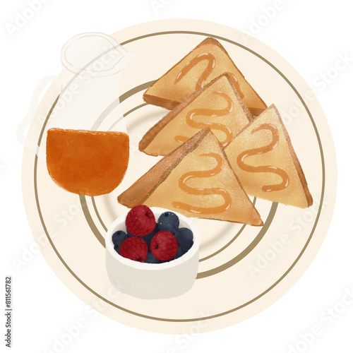 pancakes with berries and jam