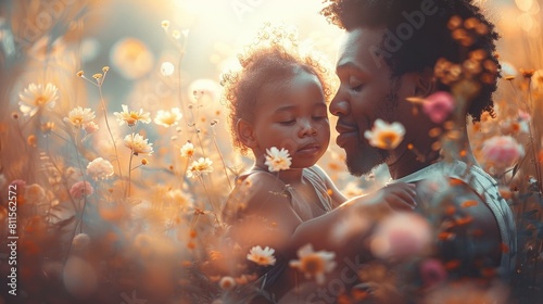 happy father's day，Loving Father Embracing Child in Heartwarming Moment | 4K HD Wallpaper, companionship, family, love