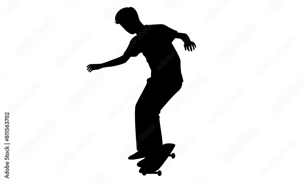 silhouette of a teenager playing skateboard
