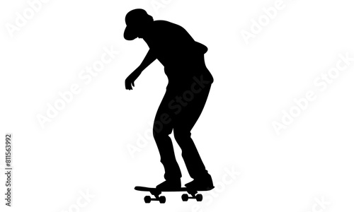 silhouette of a teenager playing skateboard