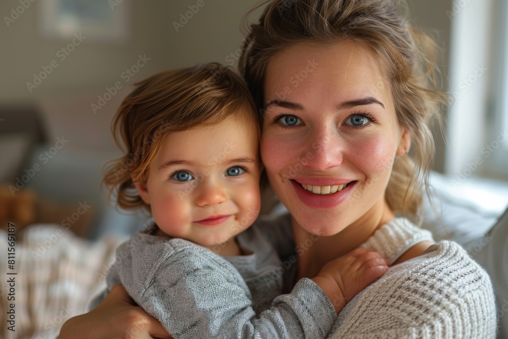 Happy Mother and her child created with Generative AI Happy Mother and her child created with Generative AI