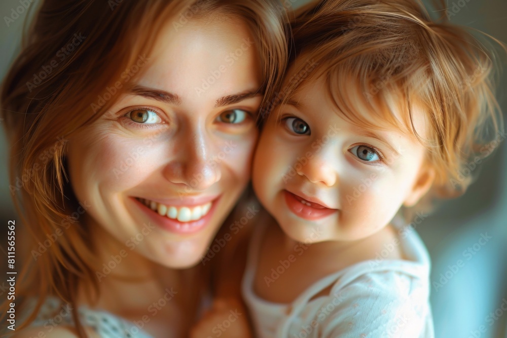 Happy Mother and her child created with Generative AI Happy Mother and her child created with Generative AI