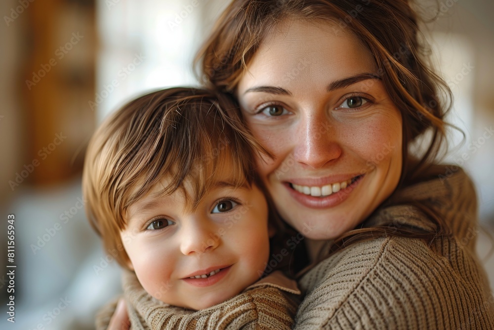 Happy Mother and her child created with Generative AI Happy Mother and her child created with Generative AI