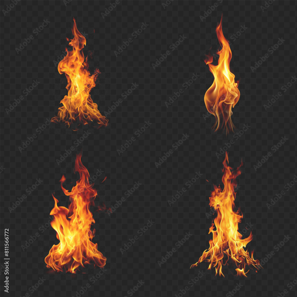 Set flame Fire on a transparent background. Abstract vector collection: flame & fire. Ignite your designs with this scorching set. Set flame Fire on a transparent background. Abstract vector collection: flame & fire. Ignite your designs with this scorching set.