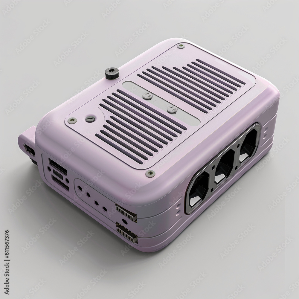 Robust Violet Housing Sound Card Mockup with Multiple Inputs: Essential for High-Quality Audio Processing Robust Violet Housing Sound Card Mockup with Multiple Inputs: Essential for High-Quality Audio Processing